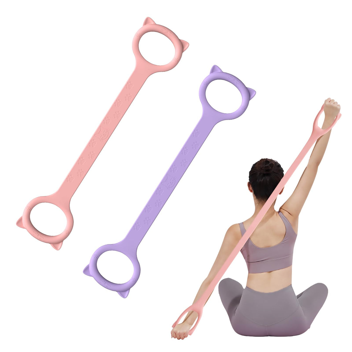 TREKONPEAK Figure 8 Resistance Bands Set,Silicone Stretch Bands for Women