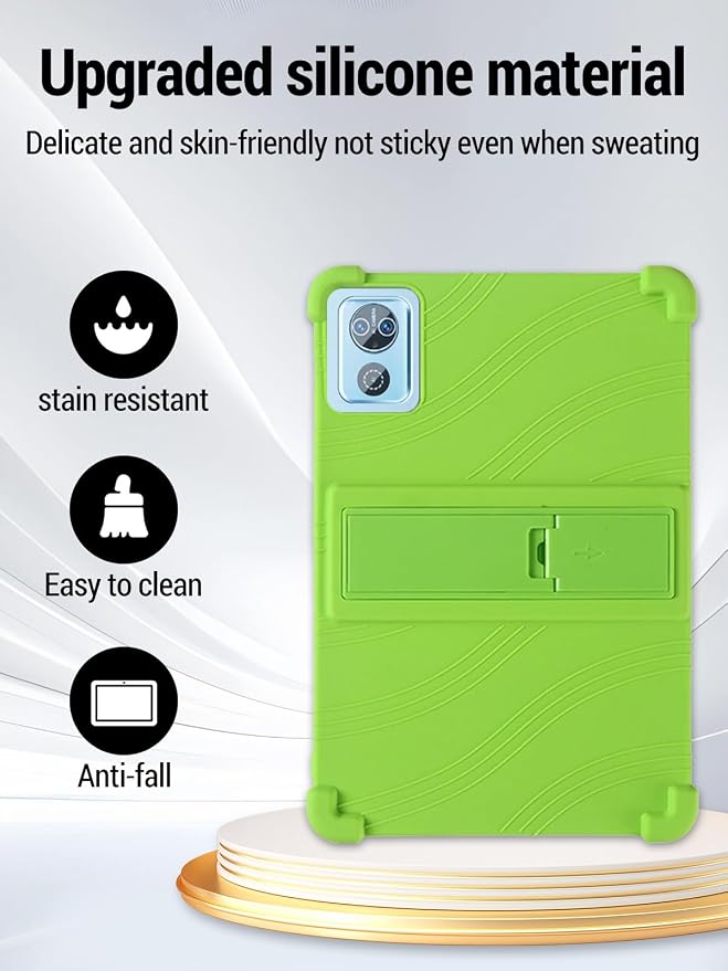 for DEERTiME E15 10 inch Android 15 Tablets Protective caseShockproof Lightweight Silicone Protective Cover with StandChild-Friendly ProtectionEasy to Clean DesignBlack