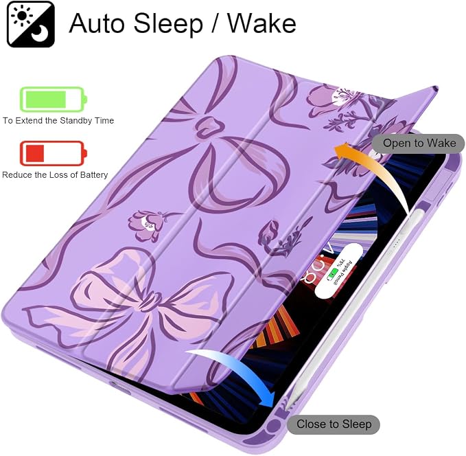 Mektron Case for 2026 iPad Air 11 inch M4 8th (M3 2025 7th /M2 2024 6th) Compatible with iPad Air 10.9 (2022 5th Gen /2020 4th Gen) Shockproof Clear Shell Blue Bows &amp Flowers