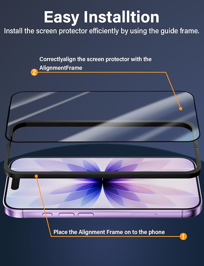 X-level 2 Pack for iPhone 17 Screen Protector with Alignment Frame Anti-Scratch Case FriendlyEasy InstallationTempered Glass Transparent HD for iPhone 17 6.3 Clear Film