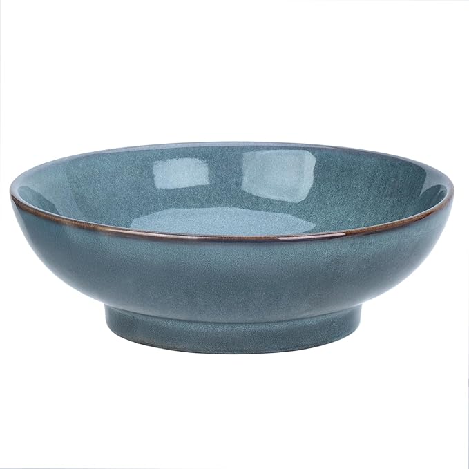 10" Decorative Bowl,Ceramic Fruit Bowl for Kitchen Counter,Coffee Table, Dining Room,Table Centerpiece Bowel,Entryway Key Holder & Jewelry Organizer (Ocean Blue)