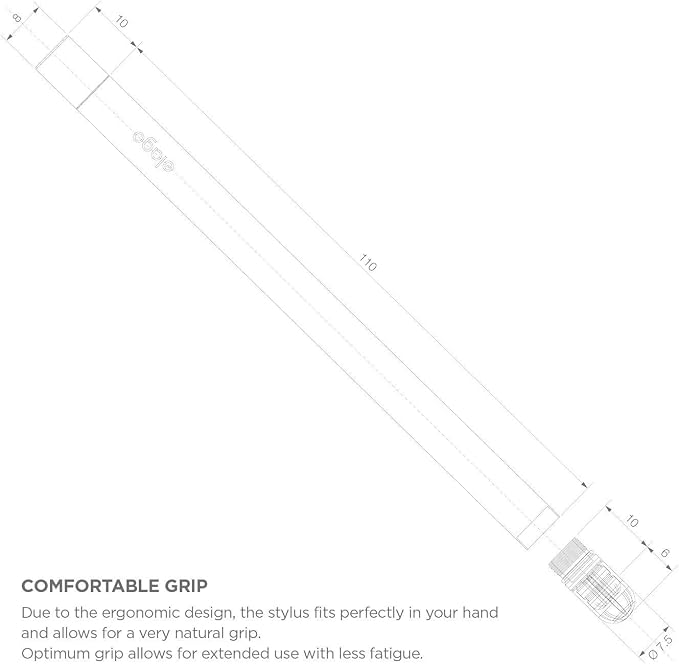 elago Premium Aluminum Slim Stylus Pens for All Touch Screen Tablets | Soft Touch Pen-Point Precise Touch and Control Extra Rubber Tip Included Ergonomic Grip Comfortable Grip (Black)
