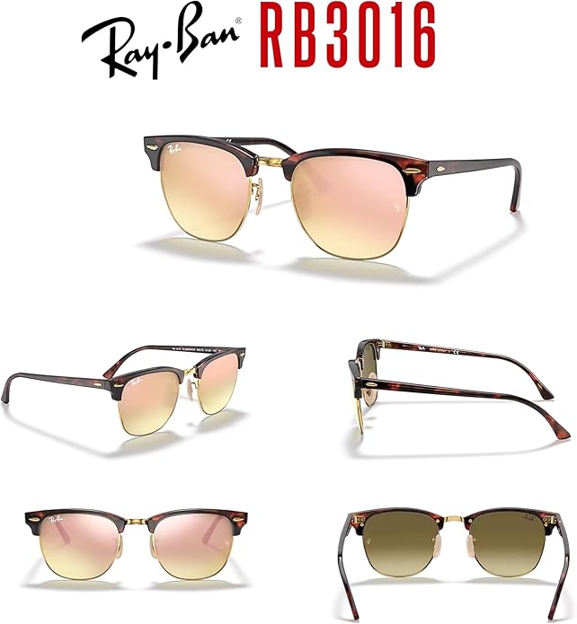 Ray-Ban RB3016 CLUBMASTER Sunglasses For Men For Women +BUNDLE with ACCESSORY EYEWEAR KIT