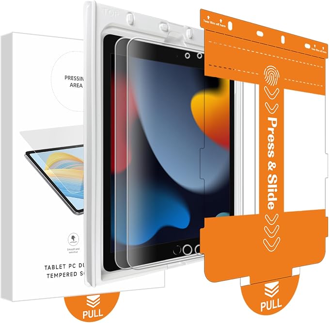 2 Pack iPad screen protector Tempered Glass with Application Tray Screen Protector for iPad A16 2025 11th/10th Generation 2022 (11-In/10.9) Touch Sensitive Scratch Resistant Easy to Install