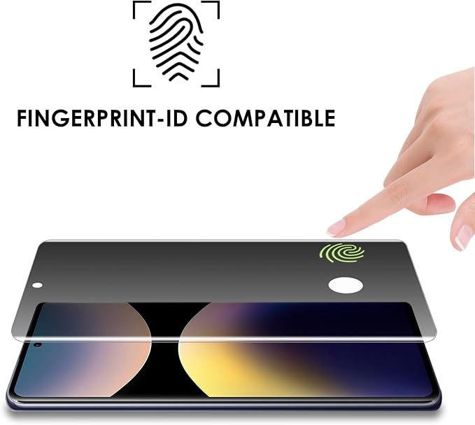 Privacy Screen Protector for Xiaomi Redmi Note 14 Pro / 13 Pro+ 5G 3 Pack Tempered Glass LOCA UV Set Anti-Spy 9H Scratch Resistant Sensitive Touch Fingerprint-ID Support
