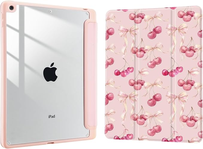 Joyland Brown Leopard Floral for iPad 6th/5th Generation 9.7 Inch 2018/2017Air 2/Air 1 CaseBuilt-in Pencil Holder with Shockproof Cover Transparent Back Shell Auto Wake/SleepBlack