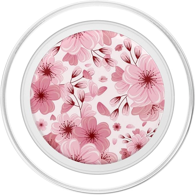 Pink Cherry Blossom Floral Pattern PopSockets PopGrip for MagSafe
