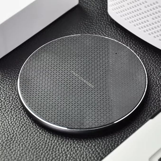 10W Qi-Certified Charging Pad Black Wireless Fast Charging Compatible with Models of iPhone/Samsung/Android and More