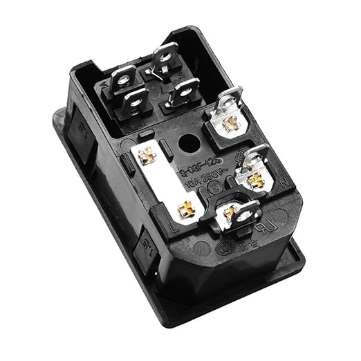 Ganasome 2 Sets IEC320 C14 Inlet Module Power Socket - AC 250V 10A, 4 Terminals, DPST Rocker Switch with Fuse Holder & Red Light, Panel Mount for Lab, Fitness & Industrial Equipment