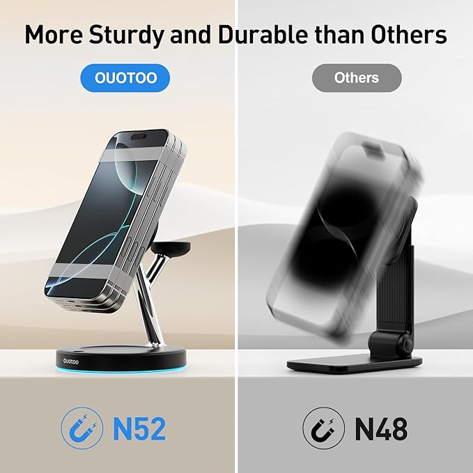 2025 3 in 1 Charging Station Compatible with Mag-Safe Charger Wireless Charger Stand for iPhone 16 15 14 13 12 Series Wireless Charging Station for AirPods Wireless Charging Stand for iWatch Series