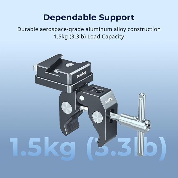 SMALLRIG V-Mount Crab-Shaped Clamp, 15-40mm Non-Slip Clamp, 1.5kg Load-Bearing Compatible with Multiple Brands of V-Mount Batteries - 5313