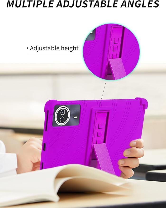 Case for TCL NXTPAPER 14/Callsky-Tech Ctab 14/BEYODFU A140 Tablet 14 inch，WUNIAK Shock Proof Lightweight Stand Rubber Shell Protective CoverKids Friendly Soft Silicone Adjustable Stand CoverBlack