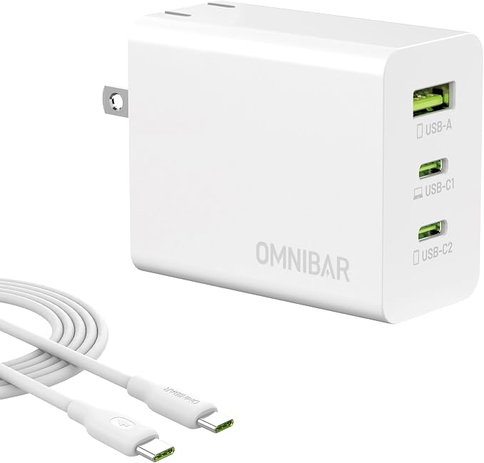 65W USB C Charger Block 3-Port GaN Fast Wall Charger Power Adapter | 2 USB-C &amp 1 USB-A Foldable Plug PD 3.0 PPS Fast Charging for iPhone 17/16/15 Galaxy S26/S25 Pixel 10/9 iPad &amp MacBoo