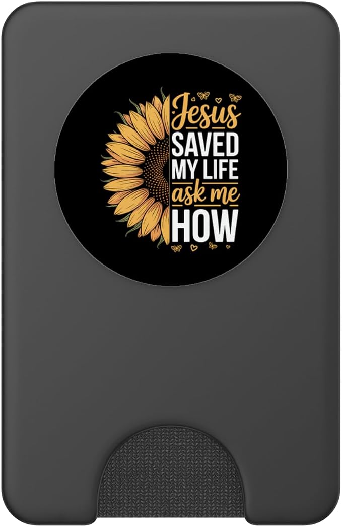 Jesus Saved My Life Ask Me How PopSockets PopWallet for MagSafe