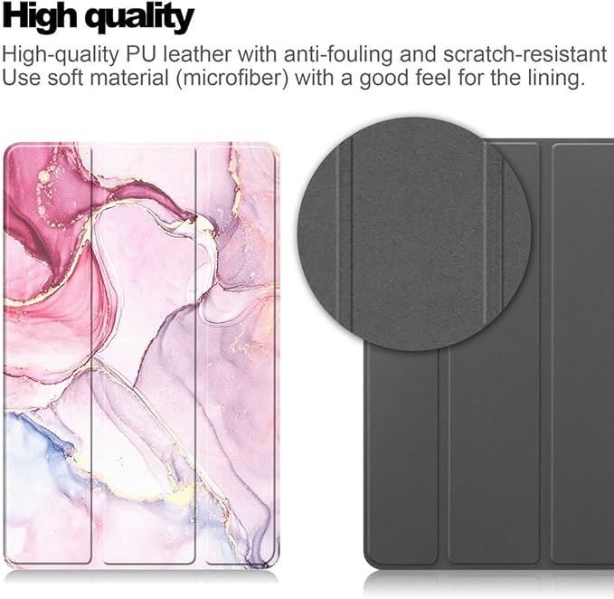 Smart Case for Lenovo Idea Tab 11 Inch 2025 (TB-336ZU/FU) Tablet | Magnetic Trifold Slim Folio PU Leather Stand Cover with Auto Sleep Wake (Black Marble)