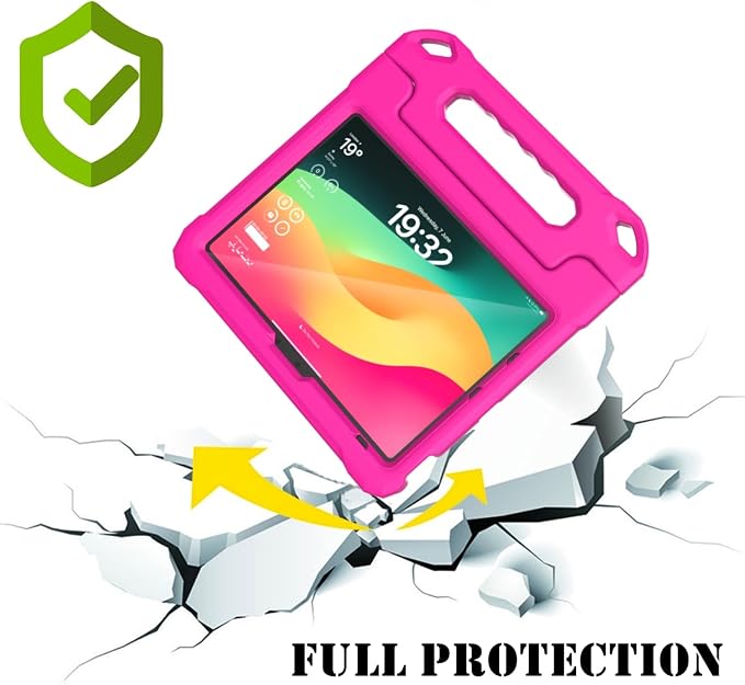Kids Case for New iPad (A16) 11th Generation 11 inch 2025 iPad 10th Generation 10.9 2022 - Shockproof Handle Bumper Stand Cover with Built-in Screen Protector &amp Pencil Holder Tablet Case (Black)