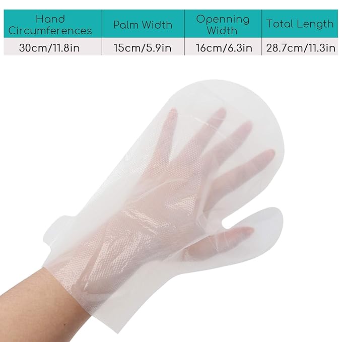 Segbeauty 200pcs Larger & Thicker Paraffin Hand Liners, Paraffin Wax for Hands, Moisturizing Glove Hand Cover Plastic Pedicure Bags SPA Mitt for Paraffin Wax Machine Thermal Hot Wax thera-py