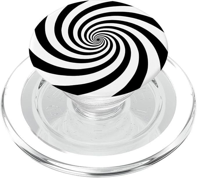 Hypnotic Spiral Black and White PopSockets Adhesive PopGrip
