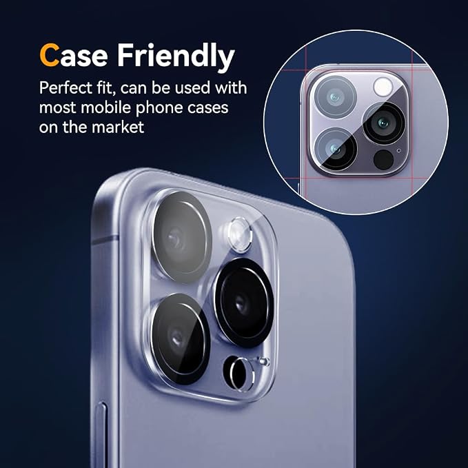 Camera Lens Protector for iPhone 13 Pro 6.1 &amp iPhone 13 Pro Max 6.79H Tempered Glass，Ultra HD Scratch Resistance Easy to Install，Case Friendly，[Does not Affect Night Shots] 3-Pack