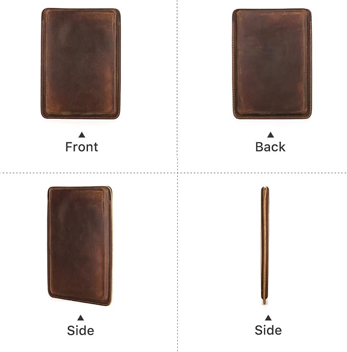 Top Grain Leather 12.9 Tablet Sleeve Slim Protector Vintage Design Fully Handmade Compatible with 12.9 iPad Pro 3/4/5/6 Gen Fits A2233 A2069 A2378 A2379 A2461 A2462 Coffee 12.9 Inch