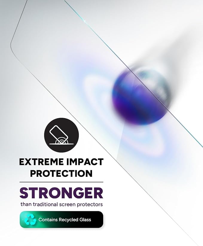 ZAGG Glass+ Screen Protector for iPhone 16 Plus / 15 Plus – 3X Stronger Tempered Glass with Reinforced Edges Scratch &amp Smudge Resistant InvisibleShield Easy Installation