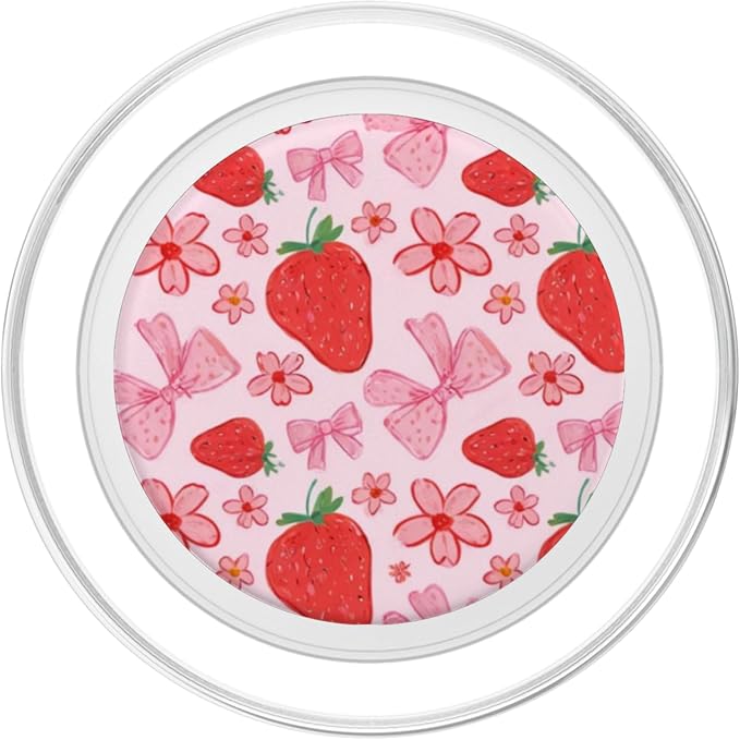 Cute Strawberry Pattern PopSockets PopWallet for MagSafe