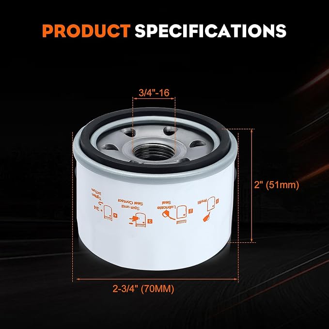 Hipa 951-12690 Oil Filter for MTD 4P90MUD 4P90MUC 9X90HU 7T84JU 4P90HU