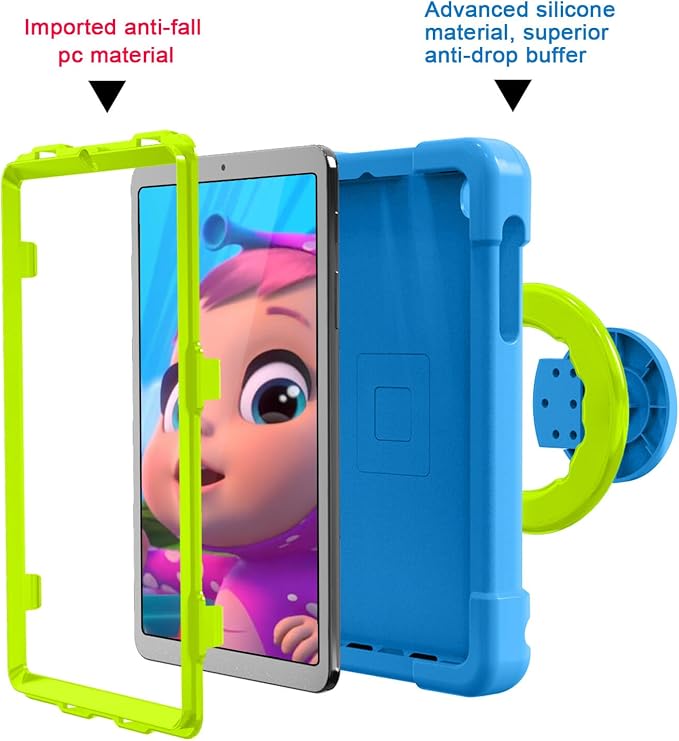 AKABEILA Compatible with Amazon Fire HD 8 2020/2022 Tablet Case，Rugged Kids Case with Stand Lightweight Shockproof Kids Friendly Tablet Cover Black