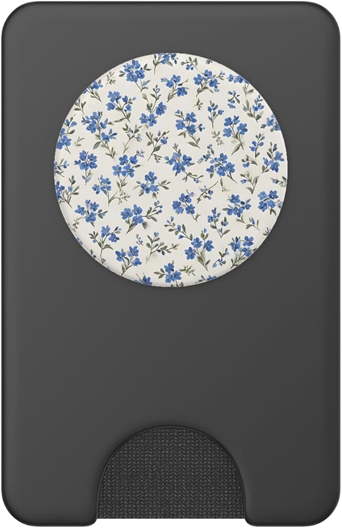 White Blue Flower Floral Pattern PopSockets Adhesive PopGrip