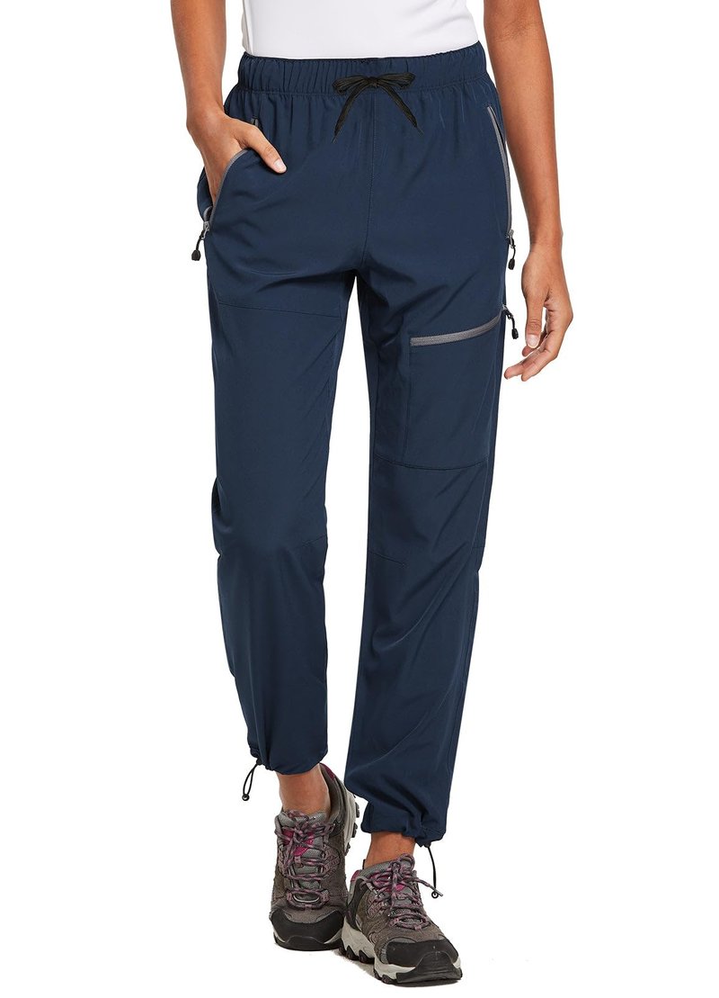 baleaf Cargo Pants for Women Petite Joggers Lightweight Quick Dry Pant Water Resistant 27'' Travel Workout Athletic Trip 27''-Navy Blue 2XL