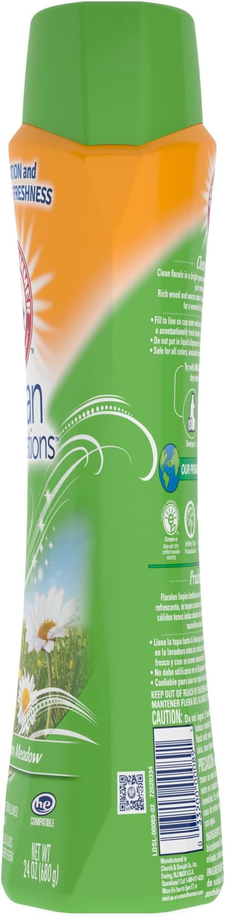ARM & HAMMER Clean Scentsations In-Wash Scent Booster,Laundry Scent Booster Clean Meadow-scent,24 Oz,(Pack of 2)