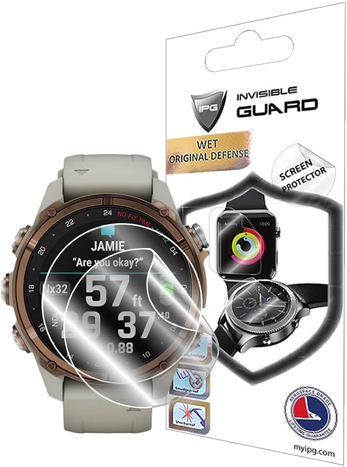 IPG for Garmin Descent Mk1 Hydrogel Screen Protector (2 Units) Invisible HD Clear Film Anti Scratch Guard-Smooth/Self-Healing/Bubble for Mk1