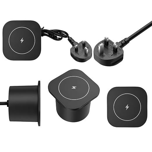 15W Black Flush Mount Wireless Charger Fast Charging Pad