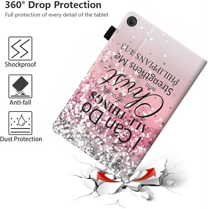Case for Amazon Fire HD 10 Tablet (9th/7th Gen 2019/2017 Release) Premium PU Leather Cover with Auto Sleep Wake Feature Folio Case for Fire 10.1 Tablet Bible Verse Jeremiah 29:11