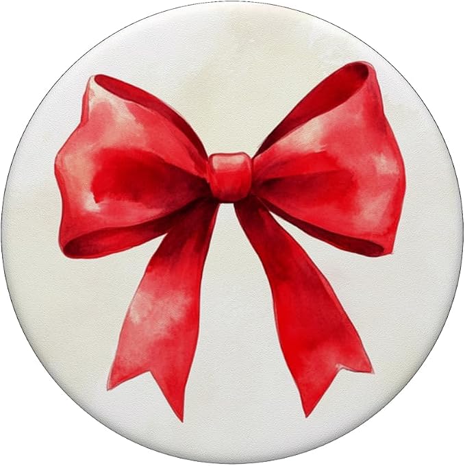 Girly Bow in Watercolour Coquette Aesthetic Red Bow PopSockets PopGrip for MagSafe