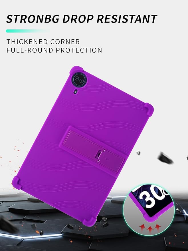 Case for Urao G140L Tablet 14 inch Android 15 TabletWUNIAK Shock Proof Lightweight Stand Rubber Shell Protective CoverKids Friendly Soft Silicone Adjustable Stand CoverBlack