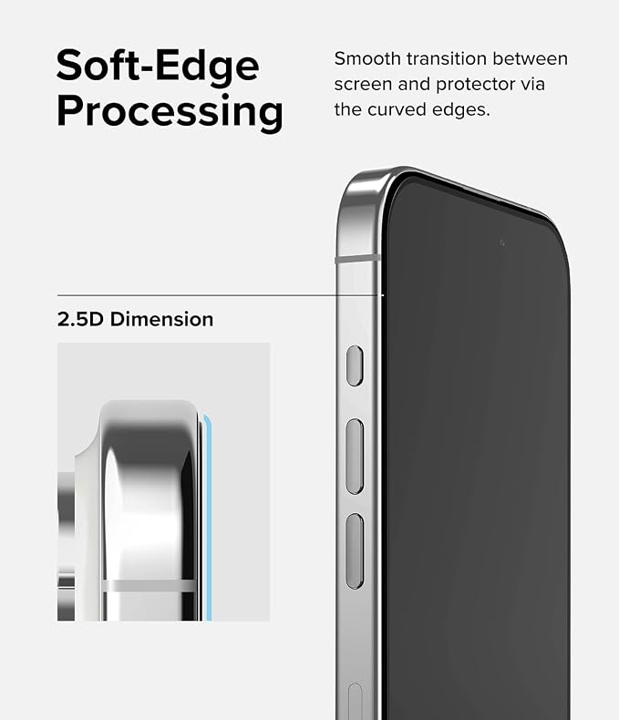 Ringke Full Cover Glass [Super Easy to Install] Compatible with iPhone 15 Screen Protector Case Friendly Shatterproof Premium 9H Hardness Tempered Glass with Installation Tool