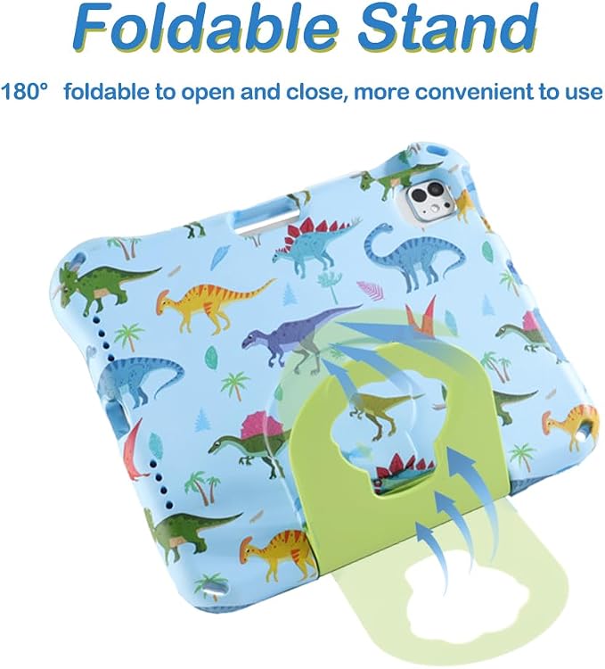 Dinosaur iPad Air 4 5 6 11 inch 2024 Case for Kid Boy Light EVA Kids Friendly iPad Air 4th 5th 6th Gen Case with Handle Kickstand Kids Pro Shockproof Full Cover Boy's Gift (KL) Blue