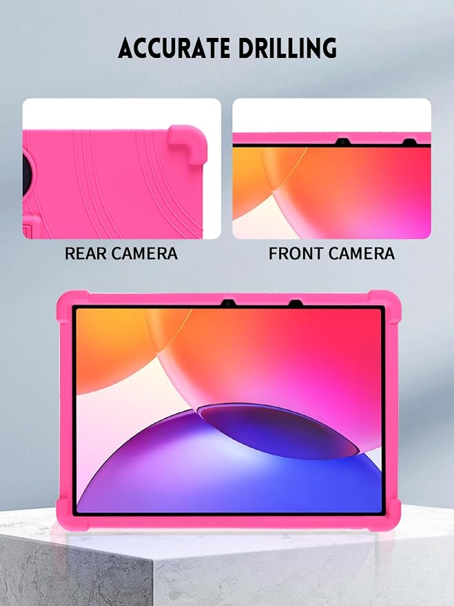 Case for TCL TAB A1 Plus Android Tablet 12.2 Inch (Dark Black) | (Model 9445X) Soft Silicone Kids Friendly Protective Cover with Adjustable Stand Drop-Proof