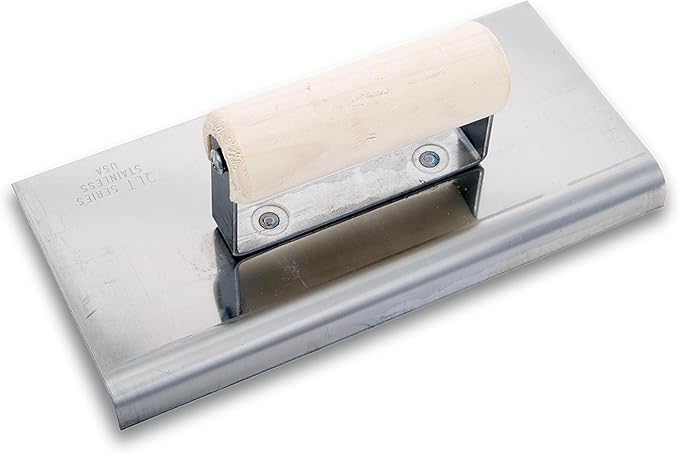 MARSHALLTOWN QLT Stainless Steel Hand Edgers, Wood Handle Material, 229mm Length, 76mm Width, 16mm Lip, 13mm Radius, Made In The USA, CE565S