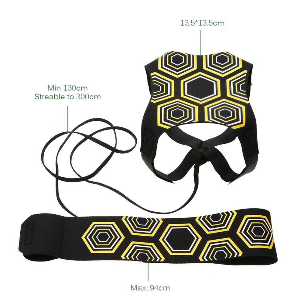 EastyGold Football Kick Trainer Soccer Training Aids Hands Free Throw Sole Practice Equipment with Adjustable Belt Elastic Rope Fits Ball 3, 4,and 5