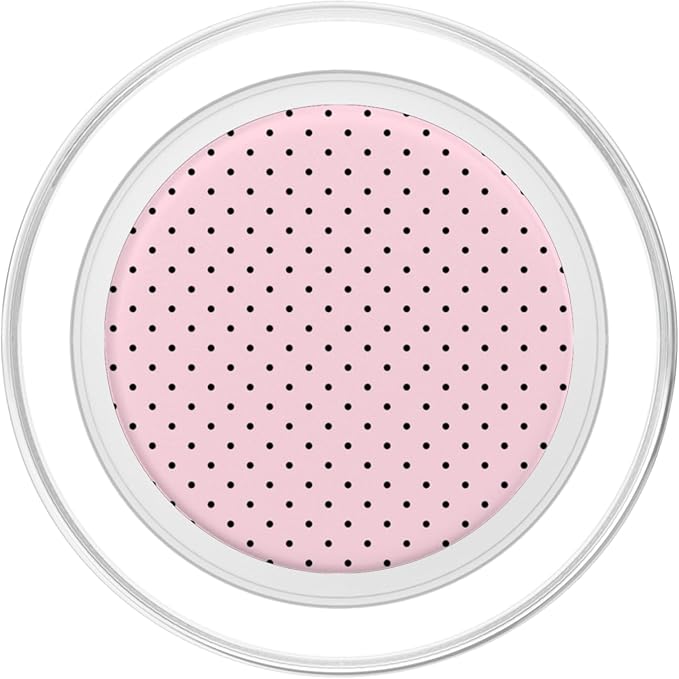 Light Pink And Black Polka Dot Pattern PopSockets Adhesive PopGrip