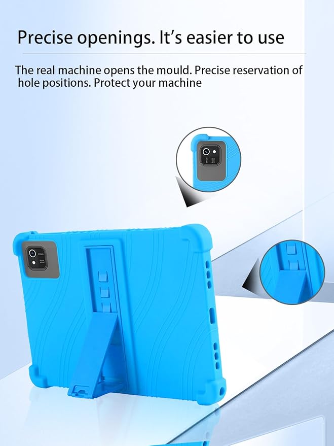 for kelankeke K10 Android 10-Inch TabletUYRUREL Skin-Friendly Soft Silicone Protective CaseFull Protection Against Drops and Scratcheswith Adjustable Viewing StandBlack.