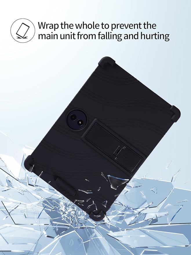 for TCL TAB A1 Plus Android 16 Tablet12.2 2.4K Ultra Clear Display Tablet Model CaseUYRUREL Soft Silicone Adjustable Stand Cover Lightweight Kids FriendlyBlack.