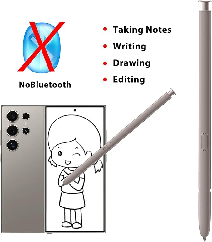 2 Pack Galaxy S24 Ultra S Pen Replacement Compatible with Samsung Galaxy S24 UltraS24 Stylus Pen for Galaxy S24 Ultra Touch S PenUS VersionNoBluetooth(Dark Gray)