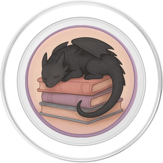 Curled Up with A Good Book Dragon Design PopSockets PopWallet for MagSafe