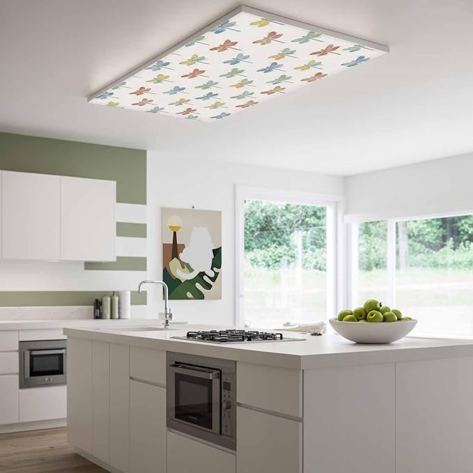 Fluorescent Light Covers for Ceiling Lights Watercolor Dragonfly Magnetic Light