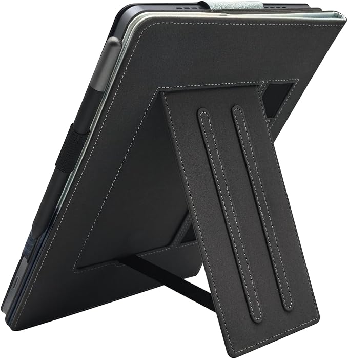 Hand Strap Case for 11.5 TCL NxtPaper 11 Plus (9469X) Tablet PU Leather Bidirectional Multi-Angle Stand Cover with Auto Sleep &amp Wake/Elastic Pen Holder (Black)