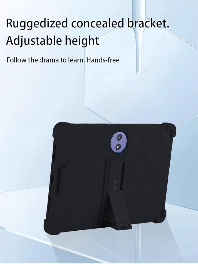 for TCL TAB A1 Plus Android 16 Tablet12.2 2.4K Ultra Clear Display Tablet Model CaseUYRUREL Soft Silicone Adjustable Stand Cover Lightweight Kids FriendlyBlack.