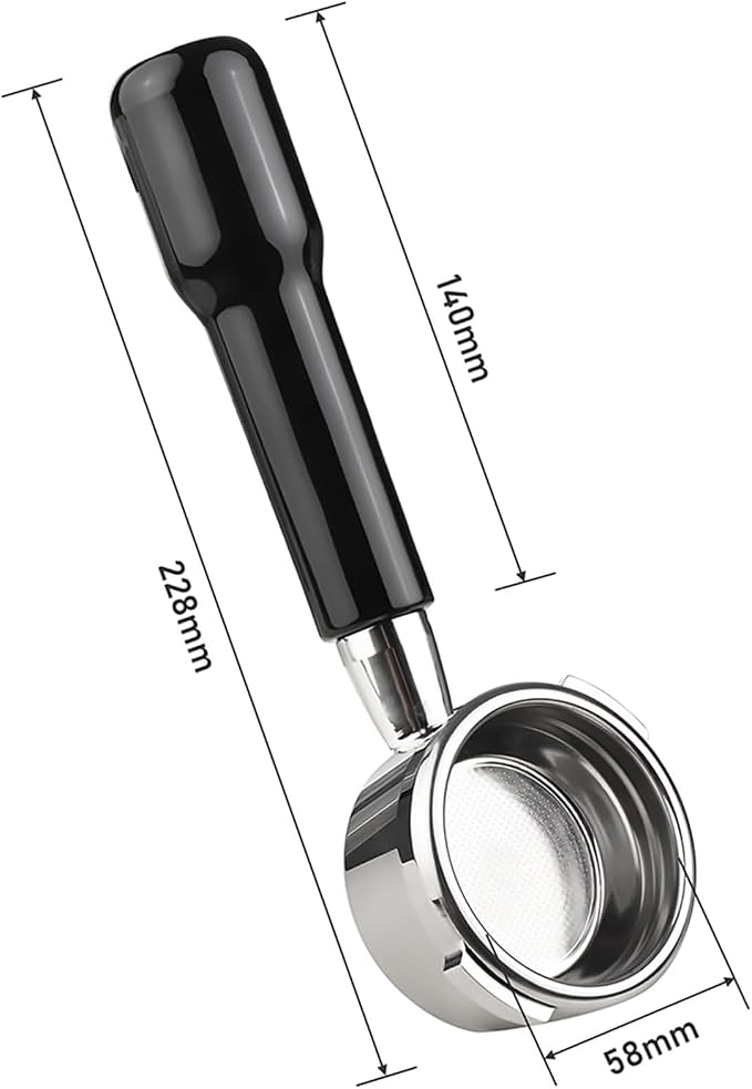 Bottomless Portafilter 58mm, 2 Ears Stainless Steel Bottomless Naked